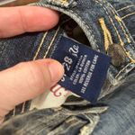 Miss Me  Womens Jeans 28 Y2K Bootcut Dark Wash Embellishment Embroider Low Rise Photo 2