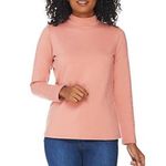 Denim & Co  Essentials Navy Blue 2X Womens Mock Neck Perfect Jersey Long Sleeve Photo 1