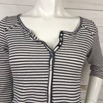 Free People  Cropped Striped 3/4 Sleeve Henley Photo 3