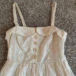 Anthropologie Maeve  cream & gold polka dot sleeveless midi dress size 4 Photo 5