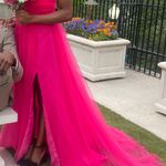 One Shoulder Tulle Prom Dress Pink Size 0 Photo 2