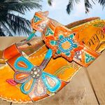 Elite by corkys awesome boho/ hippie style wood and leather sandals! Tan Size undefined Photo 8