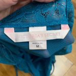 Victoria's Secret Y2K Teal Blue Lace Trim Chemise Size Medium Lingerie Sheer Photo 4