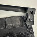 American Eagle  Women’s Black Denim Embroidered Floral Details Mom Jeans Size 0 S Photo 4