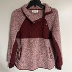 Vanilla Bay Women’s‎  Size Small Burgundy Faux Sherpa Sweatshirt Front Snaps Photo 6