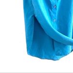 Love Squared Tank Top S Sleeveless Round Hem Button Down Blue Pocket Office Photo 2