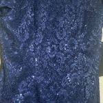 NWT Jackie Jon NY special occasion Navy Lace Glitter Dress Women’s Size 12 Blue Photo 2