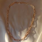 Boutique 18 Inch Textured Paperclip Necklace Gold  Photo 0