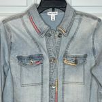 Tribal Light Blue Jean Jacket Pastel‎ Stitching Medium Photo 1