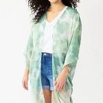 Sonoma Radial tie dye kimono green white coverup Photo 0