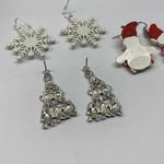 Lot Of 3 Dangle Costume Earrings Pierced Christmas Snowman Snowflake Penguin Photo 8