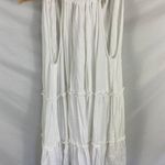 Elan Ruched Tiered Cover-Up Swing Dress White Size Large Photo 3