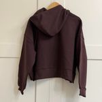Everlane Cropped Luxe Fleece Hoodie in Dark Chocolate, Size Medium Photo 8