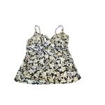 Lands' End  Women's Tankini Black & White Swim Top Floral size 14 NWOT Photo 8