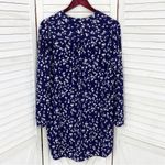 In Bloom Floral Bell Sleeve Tunic Shirt Dress Blue White Small Photo 7