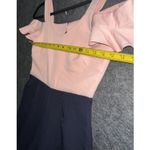 Soiéblu SZ S Two Tone Colorblock Jumpsuit Cold Shoulder Ruffle Sleeve Pink Navy Photo 2