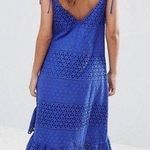 ASOS  Blue Eyelet Lace Tie Shoulder Dress Photo 1