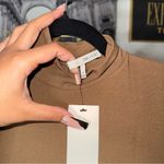 Oak + Fort Camel Mock Neck Minimalist Tunic Top Womens Small Brown Photo 5