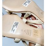 Schutz NEW  Olly Mid Block Nappa Leather Strappy Sandal Cream White 10.5 Photo 6