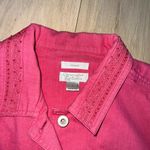 Christopher & Banks  Stretch Pink Button Up Jacket Size Large Photo 1