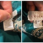 Chica teal green gold embroidery spaghetti straps lace up maxi dress XL Photo 7