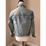 AllSaints Distressed Denim Jacket Vintage Wash Size Small Blue Photo 3