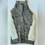 Vintage 100% Wool Knit Cardigan Sweater Marled Gray Knit Large Buttons Black Size M Photo 8