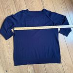 Talbots Woman 3/4 Sleeve Sweater 1X Navy Classic Beachy Nautical School Uniform Photo 3