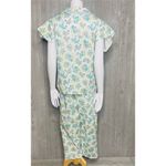 Vintage floral lace collar pajama sleepwear shirt and pants size 38 cotton 1960 Blue Size M Photo 6