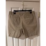 Lands' End Lands's End Fit 2 Shorts Women's Sz 12 Khaki Chino Flat Front Zip Cotton Blend Photo 1