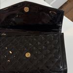 Urban Expression Urban Expressions Vegan Glossy Black Quilted Clutch Gold Snack Chain Strap Photo 2