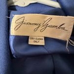 Buttons Jimmy Gamba Blue Vintage Pant Suit Set Sz 16 Fabric Bell Sleeves Collard Photo 14