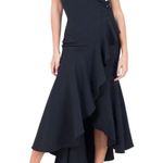 Shoshanna Black Ruffled Midi Dress size 12 Photo 0