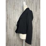 Dolan Women's Black Ribbed Cropped Blazer Jacket Size Medium Casual Photo 4