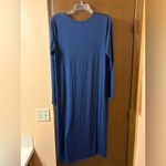 Lake Pima Cotton Navy Blue Long Sleeve Dress Size M Photo 3