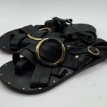 NWOB Beek Crossbill Slingback Strappy Flat Sandal black leather size 5 women Photo 2