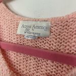 Vintage Pink Knit Sweater ~ Across America ~ Made In USA ~ 100% Cotton Size M Photo 3