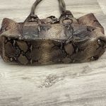Nine West Brown & Tan Snakeskin Faux Leather Double Strap Shoulder Bag 9"X 16" Photo 4