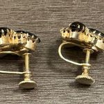 Vintage Aurora Borealis & Blue Stone Screw Back Earrings Photo 3