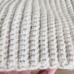 Handmade Crochet  Chunky Ribbed Beanie Cream Pompom Warm Hat Cozy Cap Photo 3