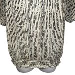 The Limited  Beige Black Sketch Line Semi Sheer Dolman Sleeve Smocked Blouse M Photo 4
