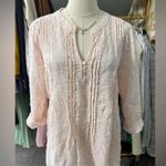 Kenar  Pink Linen Blouse with Textured Design Photo 1