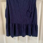 Copper Key Navy Scoop Neck Sleeveless Ruffle Hem Top M Photo 5