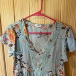 Eyeshadow Floral Women's Top - Blue Photo 1