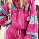 Love Shack Fancy  Pink and Gray Cardigan Sweater Photo 0