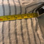 Quince  Black Striped European Linen Long Sleeve Preppy Coastal Fisherman Shirt L Photo 5