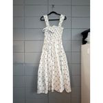 Womens Damson Madder Violet Drop Waist Midi Dress size 12 Coquette Regency Fairy White Photo 3