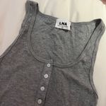 LNA Grey Cut Off Button Up Ribbed Tank Photo 2