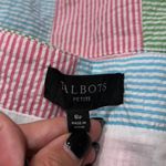 Talbots  petite size 8P skirt size zip seersucker patchwork striped design lined Photo 2