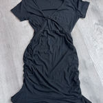 Black V Neck Ruffle Dress Size M Photo 0
